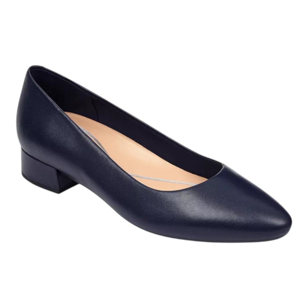 Easy Spirit Women's Caldise eFlex Leather Low Heel Pumps Dark Blue Size 9